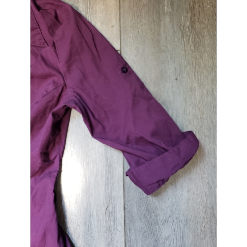 Mandee Roll Up Sleeve Ruffle Rouched Button Down - Picture 8 of 9